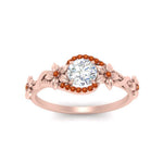 Load image into Gallery viewer, round-floral-halo-orange-sapphire-engagement-ring-in-FD10057RORGSAORANGLE3-NL-RG