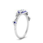 Load image into Gallery viewer, round-floral-halo-sapphire-engagement-ring-in-FD10057RORGSABLANGLE3-NL-WG