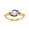 Load image into Gallery viewer, round-floral-halo-sapphire-engagement-ring-in-FD10057RORGSABLANGLE3-NL-YG