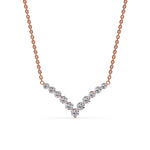 Load image into Gallery viewer, round-graduated-v-necklace-in-rose-gold-FDNK8068ANGLE1-0.25-CT-NL-RG