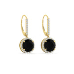 Load image into Gallery viewer, round-halo-3-carat-diamond-drop-earrings-with-black-onyx-in-yellow-gold-FDEAR11235ROGBLACK-3.00-CT-NL-YG.jpg