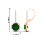 Load image into Gallery viewer, round-halo-3-carat-diamond-drop-earrings-with-emerald-in-rose-gold-FDEAR11235ROGEMGR-3.00-CT-NL-RG.jpg