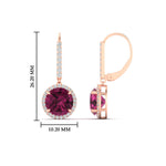Load image into Gallery viewer, round-halo-3-carat-diamond-drop-earrings-with-pink-sapphire-in-rose-gold-FDEAR11235ROGSADRPI-3.00-CT-NL-RG.jpg