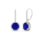 Load image into Gallery viewer, round-halo-3-carat-diamond-drop-earrings-with-sapphire-in-white-gold-FDEAR11235ROGSABL-3.00-CT-NL-WG.jpg