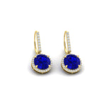 Load image into Gallery viewer, round-halo-3-carat-diamond-drop-earrings-with-sapphire-in-yellow-gold-FDEAR11235ROGSABL-3.00-CT-NL-YG.jpg