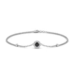 Load image into Gallery viewer, round-halo-chain-black-diamond-bracelet-in-FDBRC9637GBLACKANGLE2-NL-WG