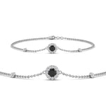 Load image into Gallery viewer, round-halo-chain-black-diamond-bracelet-in-FDBRC9637GBLACKANGLE2-NL-WG