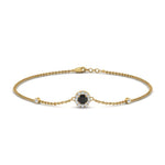 Load image into Gallery viewer, round-halo-chain-black-diamond-bracelet-in-FDBRC9637GBLACKANGLE2-NL-YG