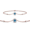 Load image into Gallery viewer, round-halo-chain-blue-topaz-bracelet-in-FDBRC9637GICBLTOANGLE2-NL-RG