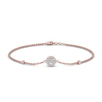 Load image into Gallery viewer, round-halo-chain-diamond-bracelet-in-FDBRC9637ANGLE2-NL-RG
