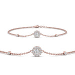 Load image into Gallery viewer, round-halo-chain-diamond-bracelet-in-FDBRC9637ANGLE2-NL-RG