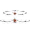 Load image into Gallery viewer, round-halo-chain-orange-sapphire-bracelet-in-FDBRC9637GSAORANGLE2-NL-WG