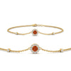 Load image into Gallery viewer, round-halo-chain-orange-sapphire-bracelet-in-FDBRC9637GSAORANGLE2-NL-YG