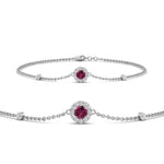 Load image into Gallery viewer, round-halo-chain-pink-sapphire-bracelet-in-FDBRC9637GSADRPIANGLE2-NL-WG