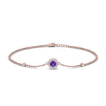 Load image into Gallery viewer, round-halo-chain-purple-topaz-bracelet-in-FDBRC9637GVITOANGLE2-NL-RG