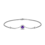 Load image into Gallery viewer, round-halo-chain-purple-topaz-bracelet-in-FDBRC9637GVITOANGLE2-NL-WG