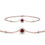 Load image into Gallery viewer, round-halo-chain-ruby-bracelet-in-FDBRC9637GRUDRANGLE2-NL-RG