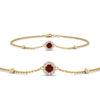 Load image into Gallery viewer, round-halo-chain-ruby-bracelet-in-FDBRC9637GRUDRANGLE2-NL-YG