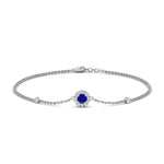 Load image into Gallery viewer, round-halo-chain-sapphire-bracelet-in-FDBRC9637GSABLANGLE2-NL-WG