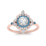 Load image into Gallery viewer, round-halo-floral-blue-topaz-engagement-ring-in-rose-gold-FD9822RORGICBLTOANGLE5-NL-RG?v=1755852218