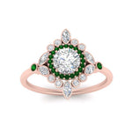 Load image into Gallery viewer, round-halo-floral-emerald-engagement-ring-in-rose-gold-FD9822RORGEMGRANGLE5-NL-RG?v=1755852216