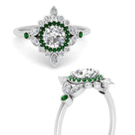 Load image into Gallery viewer, round-halo-floral-emerald-engagement-ring-in-white-gold-FD9822RORGEMGRANGLE3-NL-WG?v=1755852215
