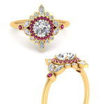 Load image into Gallery viewer, round-halo-floral-pink-sapphire-engagement-ring-in-yellow-gold-FD9822RORGSADRPIANGLE3-NL-YG?v=1755852215