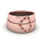 Load image into Gallery viewer, round-orange-sapphire-wedding-band-with-white-diamond-in-14K-rose-gold-FD1144BGSAOR-NL-RG.jpg