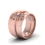 Load image into Gallery viewer, round-orange-sapphire-wedding-band-with-white-diamond-in-14K-rose-gold-FD1144BGSAOR-NL-RG.jpg