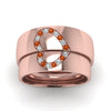 Load image into Gallery viewer, round-orange-sapphire-wedding-band-with-white-diamond-in-14K-rose-gold-FD1144BGSAOR-NL-RG.jpg