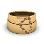 Load image into Gallery viewer, round-orange-sapphire-wedding-band-with-white-diamond-in-14K-yellow-gold-FD1144BGSAOR-NL-YG.jpg