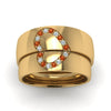 Load image into Gallery viewer, round-orange-sapphire-wedding-band-with-white-diamond-in-14K-yellow-gold-FD1144BGSAOR-NL-YG.jpg