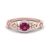 Load image into Gallery viewer, round-pink-sapphire-and-diamond-flower-engagement-ring-in-FD10057RORGSADRPIANGLE3-NL-RG-GS