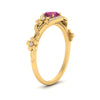 Load image into Gallery viewer, round-pink-sapphire-and-diamond-flower-engagement-ring-in-FD10057RORGSADRPIANGLE3-NL-YG-GS