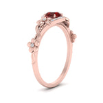 Load image into Gallery viewer, round-ruby-and-diamond-flower-engagement-ring-in-FD10057RORGRUDRANGLE3-NL-RG-GS