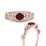 Load image into Gallery viewer, round-ruby-and-diamond-flower-engagement-ring-in-FD10057RORGRUDRANGLE3-NL-RG-GS