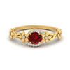 Load image into Gallery viewer, round-ruby-and-diamond-flower-engagement-ring-in-FD10057RORGRUDRANGLE3-NL-YG-GS