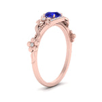 Load image into Gallery viewer, round-sapphire-and-diamond-flower-engagement-ring-in-FD10057RORGSABLANGLE3-NL-RG-GS