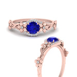 Load image into Gallery viewer, round-sapphire-and-diamond-flower-engagement-ring-in-FD10057RORGSABLANGLE3-NL-RG-GS
