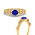 Load image into Gallery viewer, round-sapphire-and-diamond-flower-engagement-ring-in-FD10057RORGSABLANGLE3-NL-YG-GS