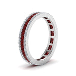 Load image into Gallery viewer, 3-row-diamond-eternity-wedding-ring-with-ruby-in-950-platinum-FDEWB8403B-FANCY1-NL-WG