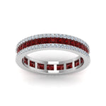 Load image into Gallery viewer, 3-row-diamond-eternity-wedding-ring-with-ruby-in-950-platinum-FDEWB8403B-FANCY1-NL-WG