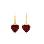 Load image into Gallery viewer, ruby-heart-solitaire-4-ctw.-Leverback-Earrings-in-yellow-gold-FDEAR9225HTGRUDR-4.00 CT-NL-YG