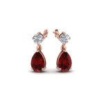 Load image into Gallery viewer, ruby-pear-drop-stud-diamond-earring-in-rose-gold-FDEAR8386GRUDR-NL-RG-GS