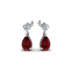 Load image into Gallery viewer, ruby-pear-drop-stud-diamond-earring-in-white-gold-FDEAR8386GRUDR-NL-WG-GS