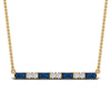 Load image into Gallery viewer, sapphire-baguette-bar-diamond-necklace-in-FD-PD86790GSABL-NL-YG
