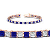 Load image into Gallery viewer, sapphire-basket-tennis-11-ct.-square-cut-bracelet-in-rose-gold-FDBRC10450PRGSABLANGLE2-11.00CT-NL-RG_31b173f8-013b-450a-b509-5bf3ae082612