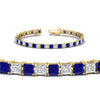 Load image into Gallery viewer, sapphire-basket-tennis-11-ct.-square-cut-bracelet-in-yellow-gold-FDBRC10450PRGSABLANGLE2-11.00CT-NL-YG_418606db-82bf-4bdf-9e99-5e495f497b41