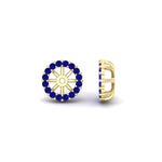 Load image into Gallery viewer, sapphire-earring-jacket-for-2-carat-round-stud-earrings-in-yellow-gold-fdear11307gsablangle1-0-50ct-nl-yg.jpg