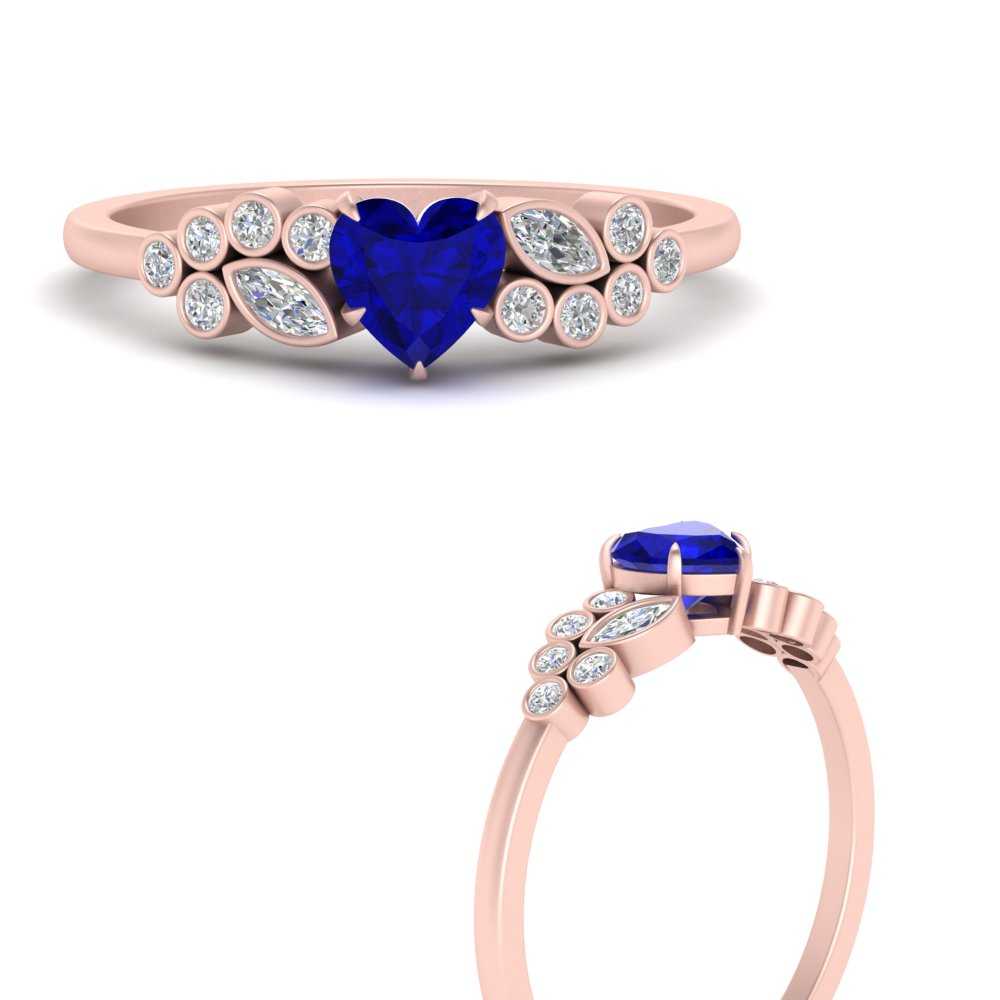 Colored Heart Cluster Diamond Ring – Fascinating Diamonds